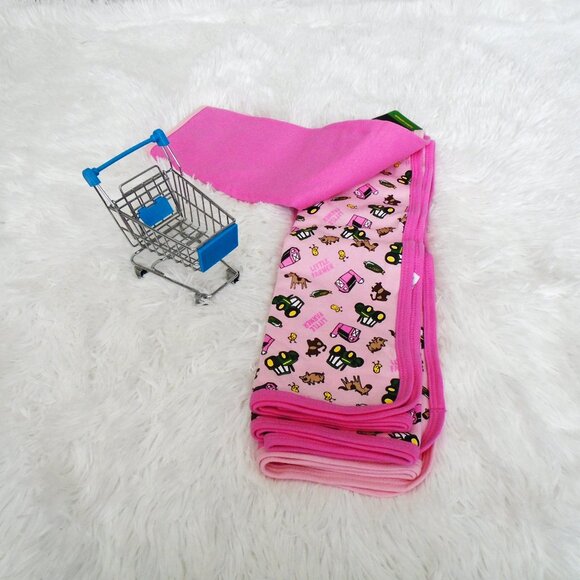 John Deere 2 Piece Baby Girl Pink Blanket Set One Size OS - Picture 6 of 11